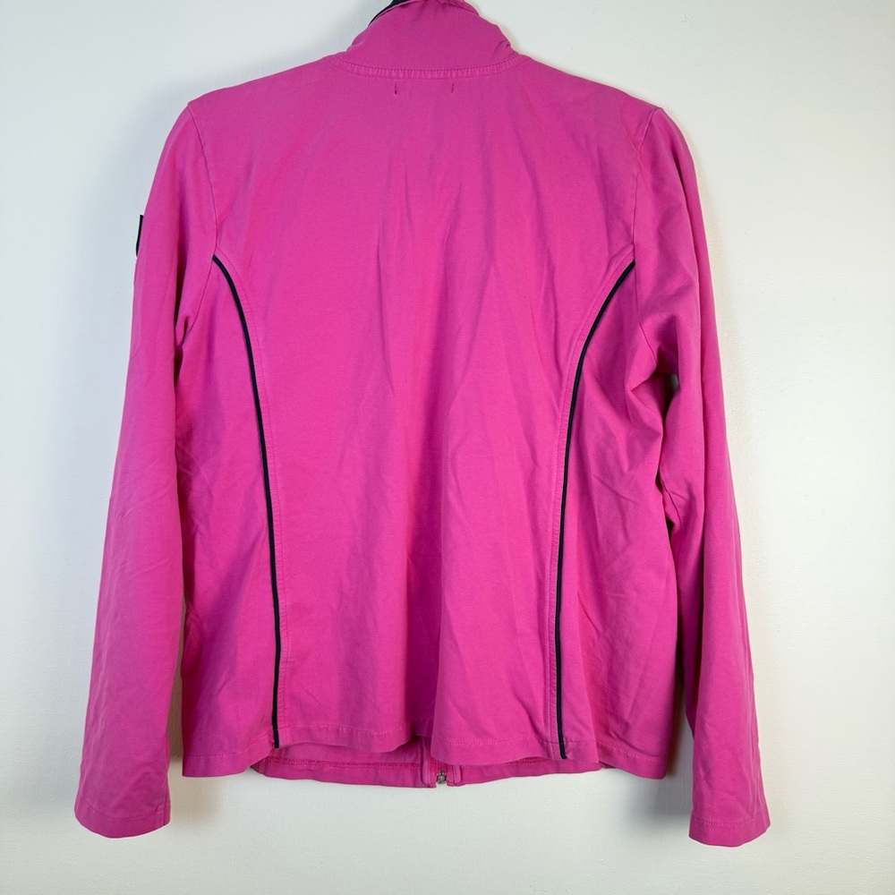 CHAPS Womens Vibrant Pink Jacket sz Large Cotton Soft Stretch Casual Preppy‎ - Picture 8 of 14